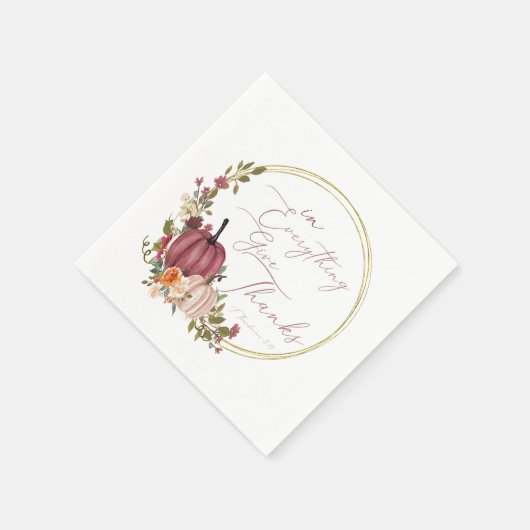 In Alles geeft u bedankt pastel en goudpompoenen Servet (Hoek)