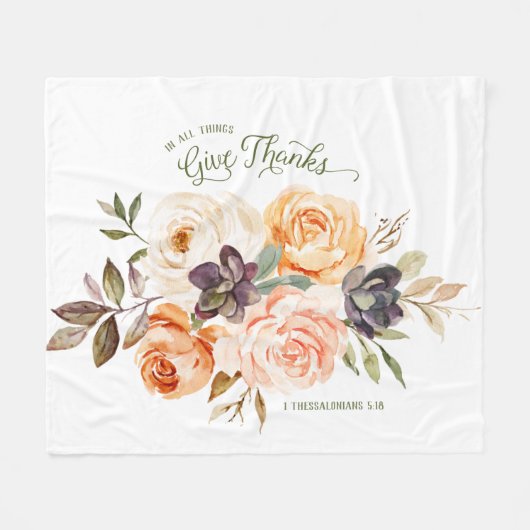 In alles geven Bedankt bloemendeken Rozen Fleece Deken (Voorkant (Horizontaal))
