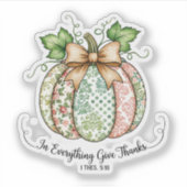 In alles geven bedankt shabby chique pompoen sticker (Voorkant)