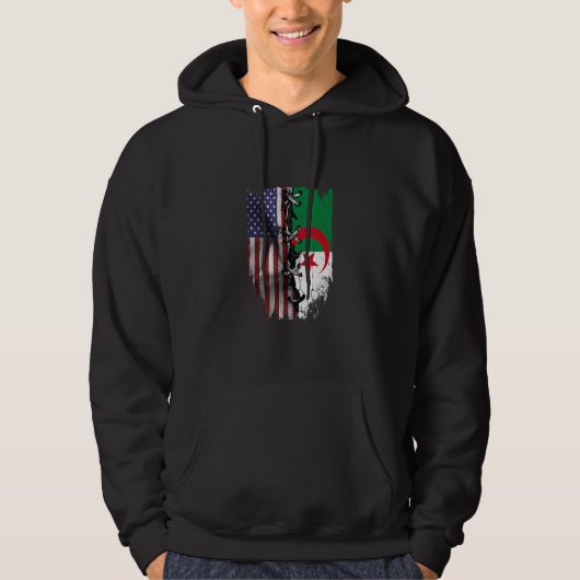 In Amerika geteelde Algerijnse wortels VS Algerije Hoodie (Voorkant)