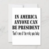 In Amerika kan iedereen president worden... Magnetische Uitnodiging (Voorkant)