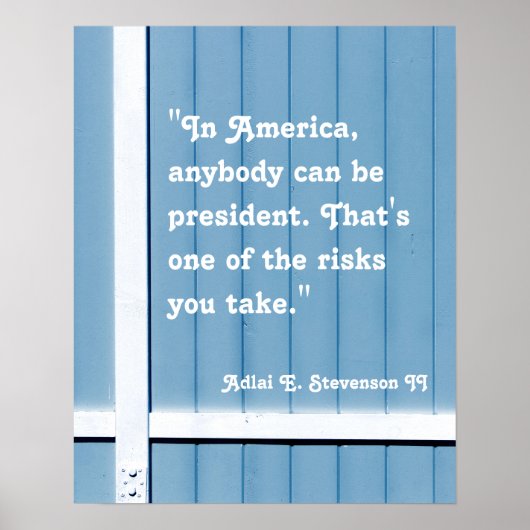 "In Amerika kan iedereen president zijn.... Poster (Voorkant)