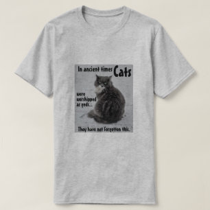 In ancient times cats were worshipped as gods ... t-shirt