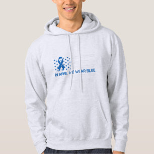 In april Draag we blauw -Amerikaans vlaggenlint Hoodie