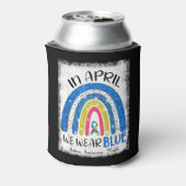 In april draag we blauw, autisme bewustmakingsmaan blikjeskoeler (Blikje Achterkant)