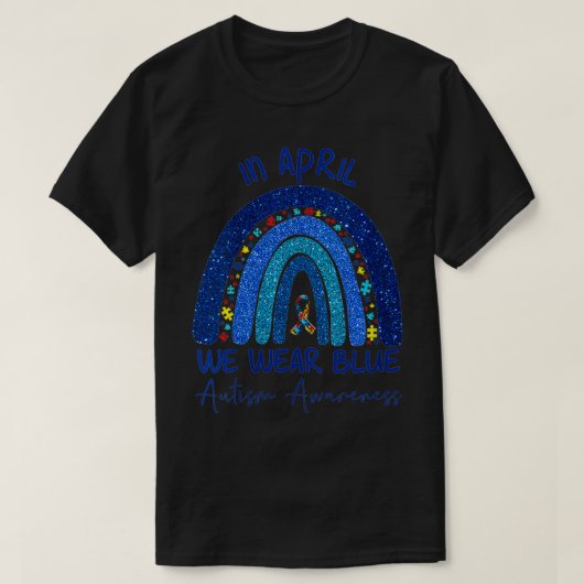 In april Draag we blauw autisme T-shirt (Design voorkant)