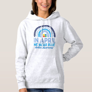 In april Draag we Blauwe autisme Awaren Hoodie