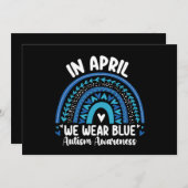 In april Draag we Blauwe Autisme Bewustheid Regenb Kaart (Voorkant / Achterkant)