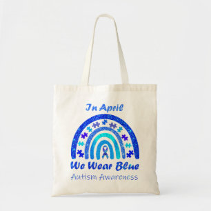 In april Draag we Blauwe Autisme Bewustmakingsreis Tote Bag