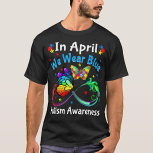 In april Draag we Blue Autism Awareness Butterfly T-shirt