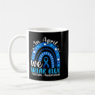 In april Draag we Blue Autism Awareness Leopard Ra Koffiemok
