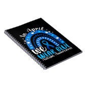In april Draag we Blue Autism Awareness Leopard Ra Notitieboek (Rechterzijde)