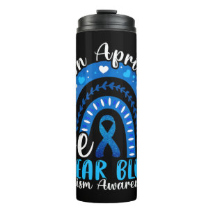 In april Draag we Blue Autism Awareness Leopard Ra Thermosbeker