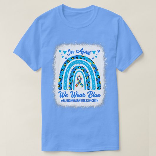In april Draag we Blue Autism Awareness Mah Leopa T-shirt (Design voorkant)