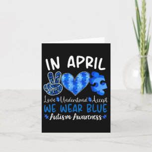 In april Draag we Blue Autism Awareness Mannen Wom Kaart