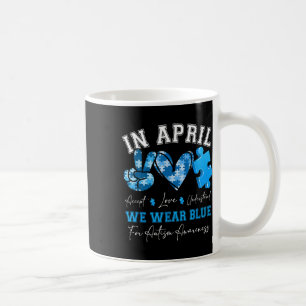 In april Draag we Blue Autism Awareness Mannen Wom Koffiemok