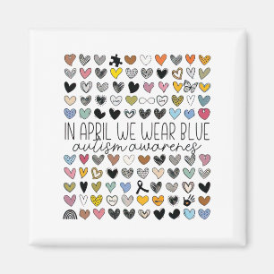 In april Draag we Blue Autism Awareness Neurodiver Magneet