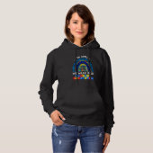 In april Draag we Blue Autism Awareness Rainbow Pu Hoodie (Voorkant volledig)