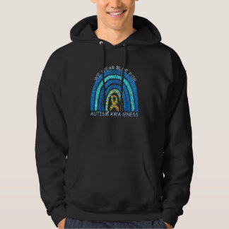 In april Draag we Blue Autism Awareness Rainbow Pu Hoodie