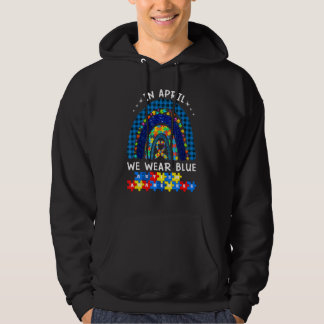 In april Draag we Blue Autism Awareness Rainbow Pu Hoodie
