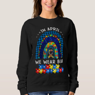 In april Draag we Blue Autism Awareness Rainbow Pu Trui