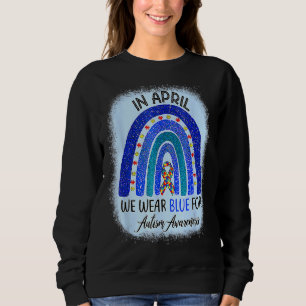In april Draag we Blue Autism Awareness Rainbow Pu Trui