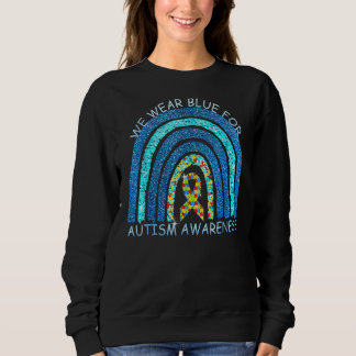In april Draag we Blue Autism Awareness Rainbow Pu Trui