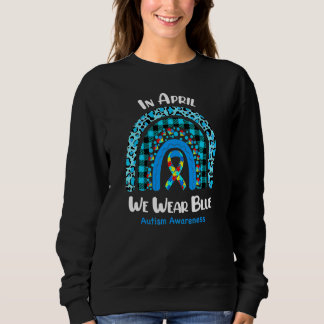 In april Draag we Blue Autism Awareness Rainbow Pu Trui