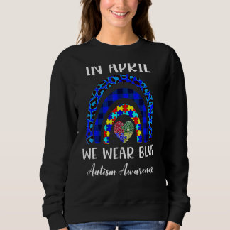 In april Draag we Blue Autism Rainbow Awareness Mo Trui