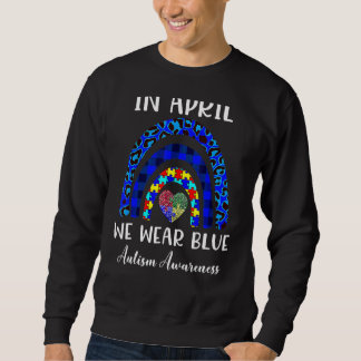 In april Draag we Blue Autism Rainbow Awareness Mo Trui