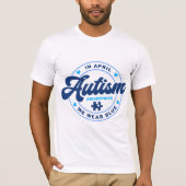 In april Draag we Blue Autism T-shirt (Voorkant)