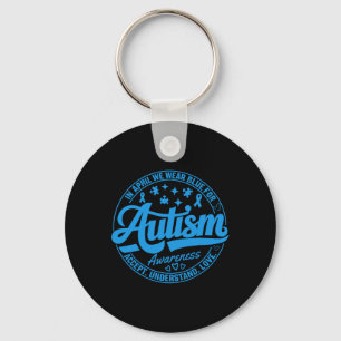In april Draag we Blue Autism Teacher Accept Under Sleutelhanger