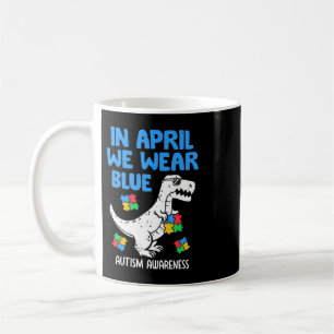 In april Draag we Blue Dinosaur Hol. Koffiemok