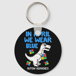 In april Draag we Blue Dinosaur Hol. Sleutelhanger