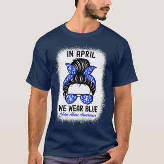 In april Draag we Blue for Child Abuse Awareness m T-shirt
