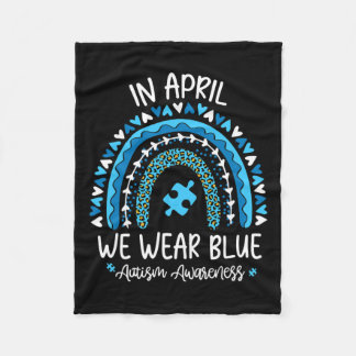 In april Draag we Blue Rainbow Autism Awareness Mo Fleece Deken