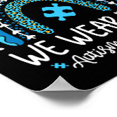 In april Draag we Blue Rainbow Autism Awareness Mo Poster (Hoek)