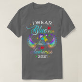 In april Draag we Blue Rainbow Puzzle Autism Aware T-shirt (Design voorkant)