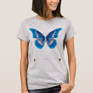 In april Draag we Blue shirt Butterfly Ribbon Auti