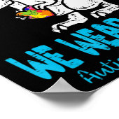 In april Draag we Blue T Rex Dinosaur Autism Aware Poster (Hoek)