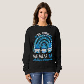 In april Draag we de blauwe autisme-sensibiliserin Trui (Voorkant volledig)