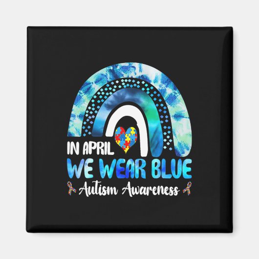 In april Draag we de blauwe autisme van waren Magneet (Voorkant)