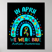 In april Draag we de blauwe autisme van waren Poster (Voorkant)