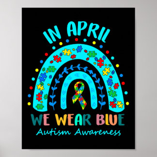 In april Draag we de blauwe autisme van waren Poster