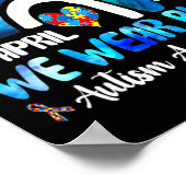 In april Draag we de blauwe autisme van waren Poster (Hoek)