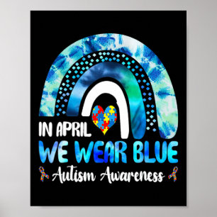In april Draag we de blauwe autisme van waren Poster