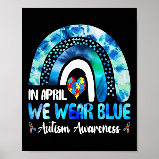 In april Draag we de blauwe autisme van waren Poster (Voorkant)