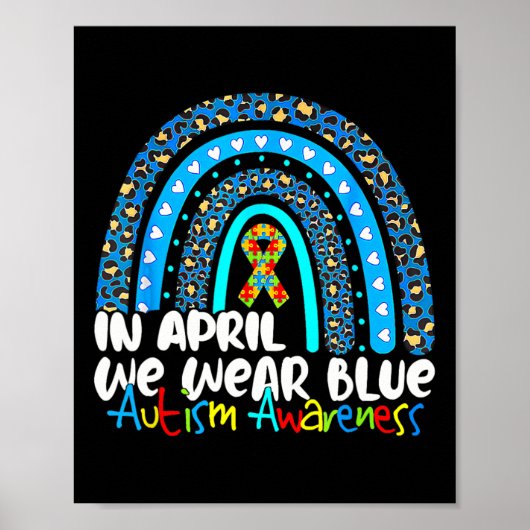 In april Draag we de blauwe autisme van waren Poster (Voorkant)