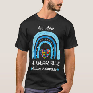 In april Draag we de blauwe autisme van waren T-shirt