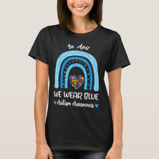 In april Draag we de blauwe autisme van waren T-shirt